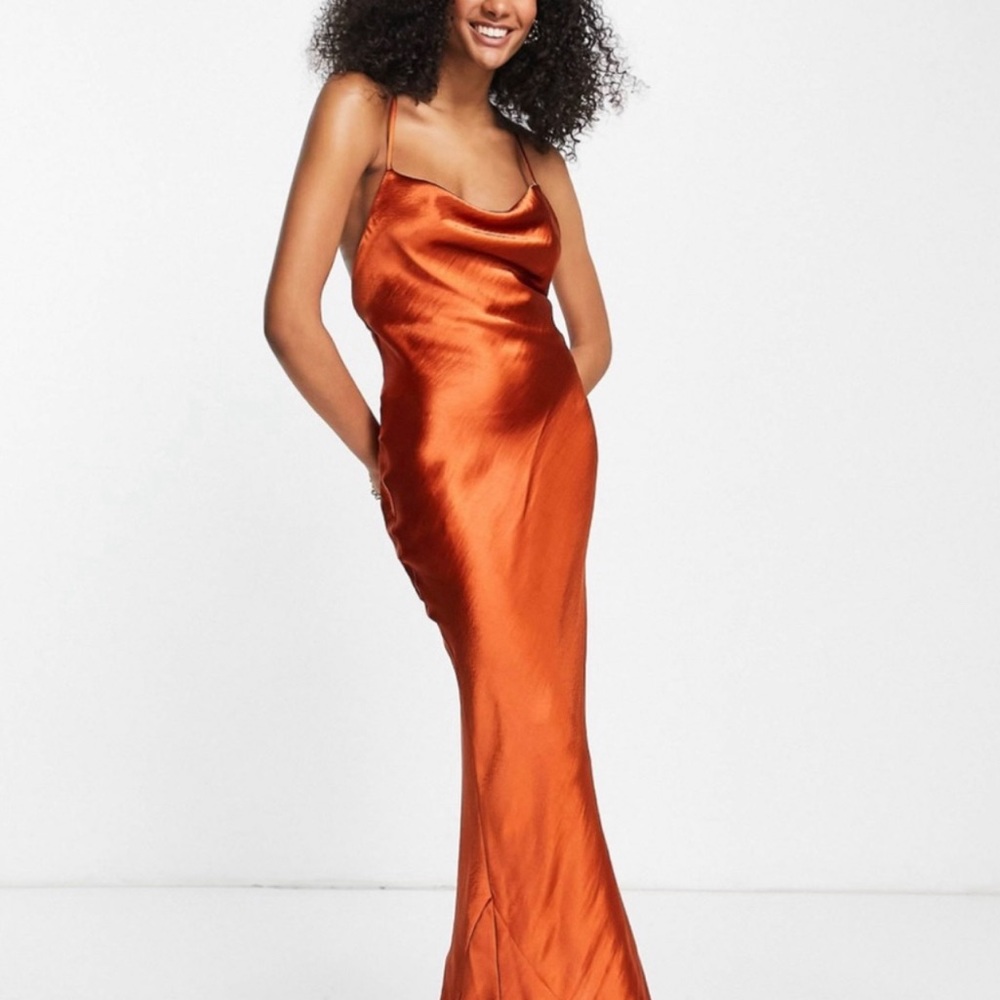 ASOS Cowl Neck Maxi Dress | Rust | Size 10 | NWT
